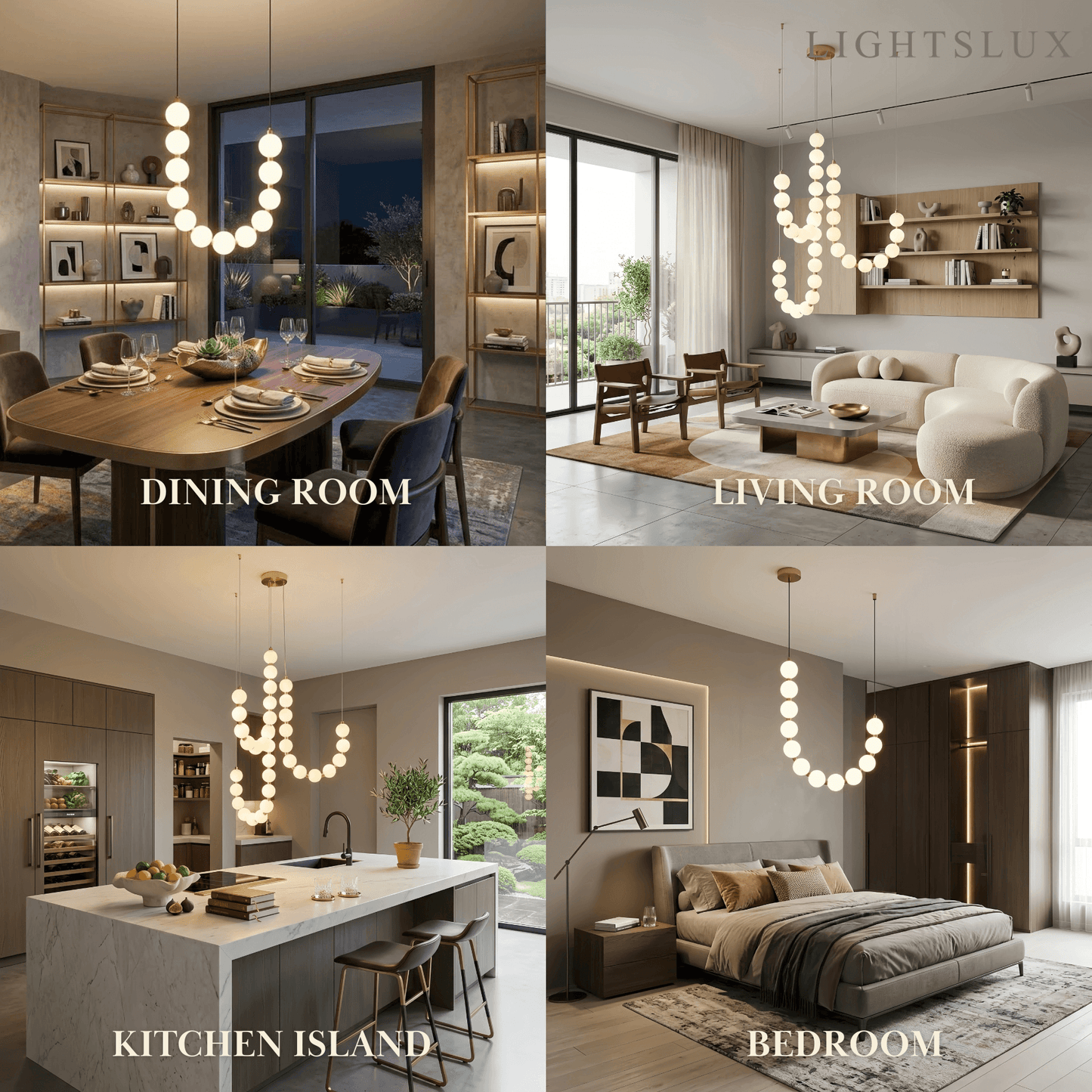 Elegant Chandelier — Brass & Acrylic White&Brass