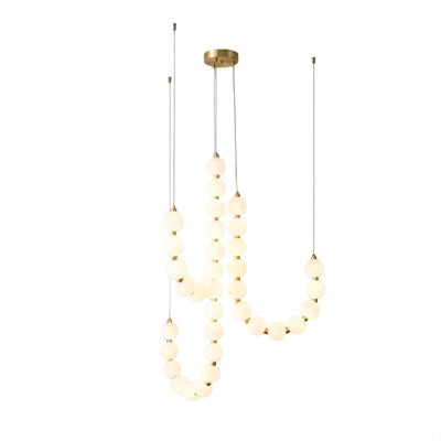 Elegant Chandelier — Brass & Acrylic White&Brass