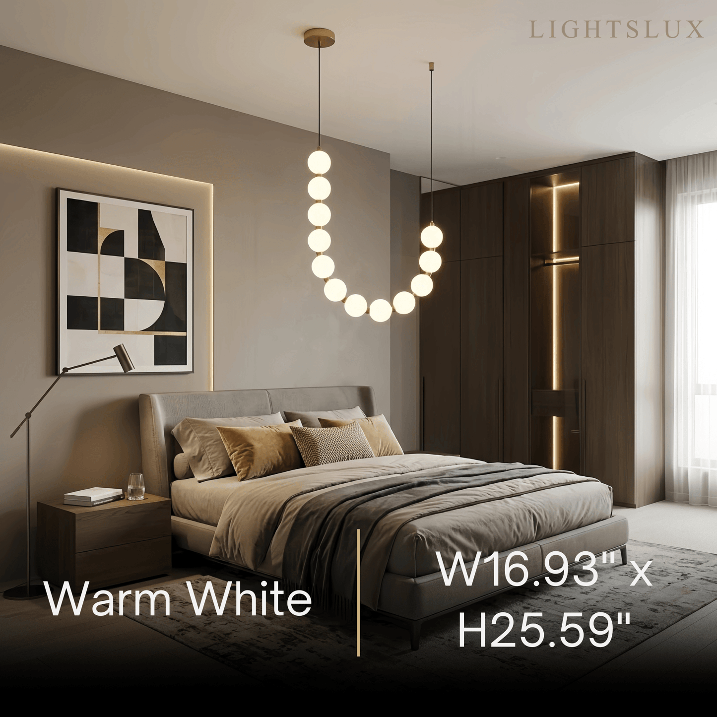 Elegant Chandelier — Brass & Acrylic White&Brass