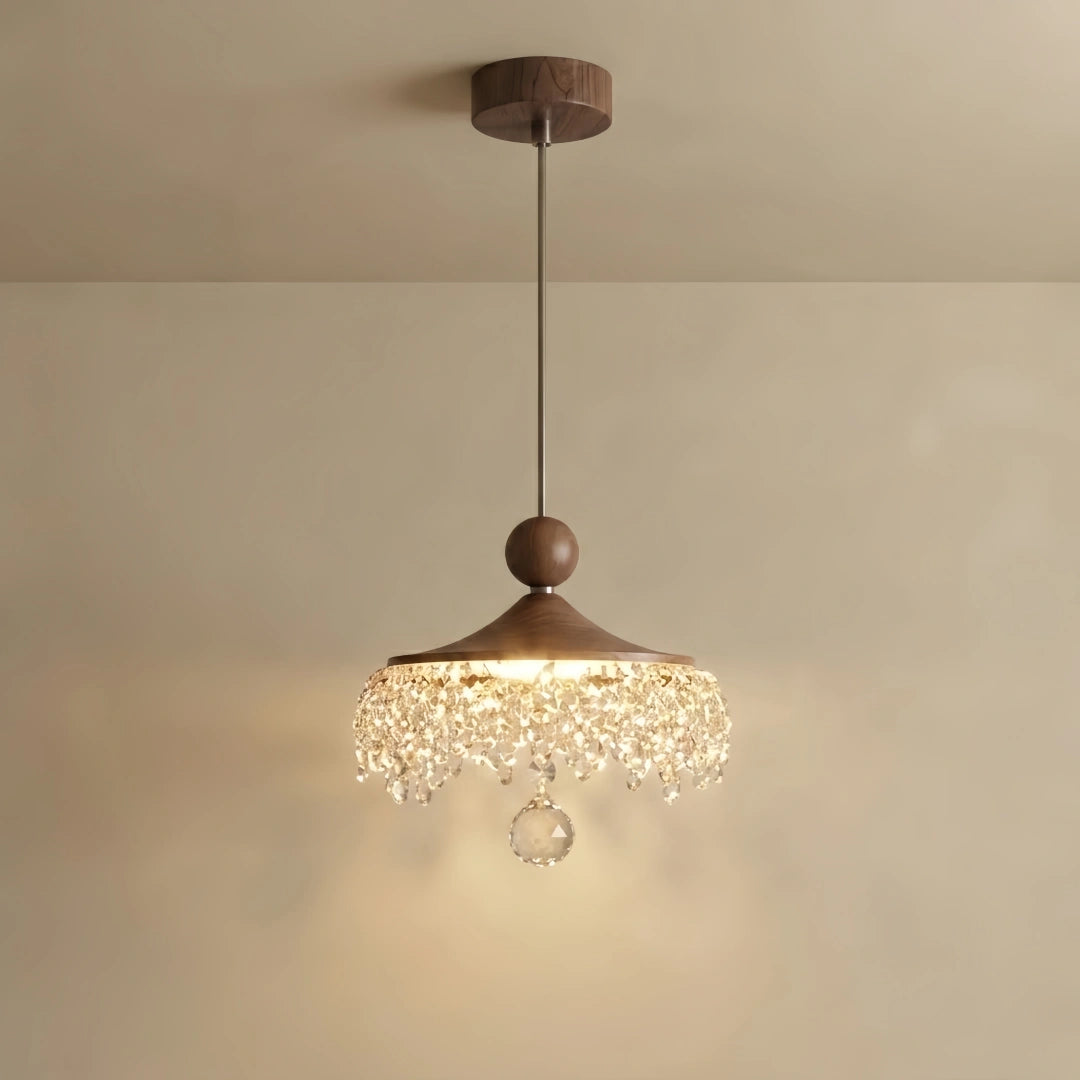 Irondale Vintage Pendant Light – Wood Grain Acrylic Waterdrop for Dining Room / Kitchen Island