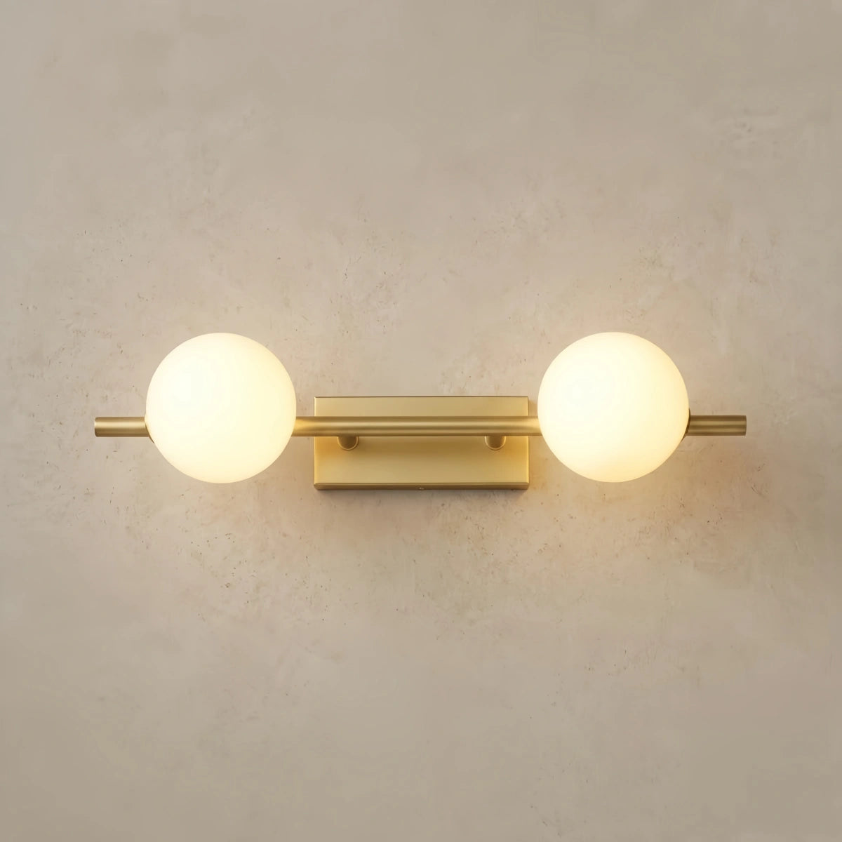 Velora Modern Nordic Wall Lamp — Brass & Glass Milky White for Bathroom