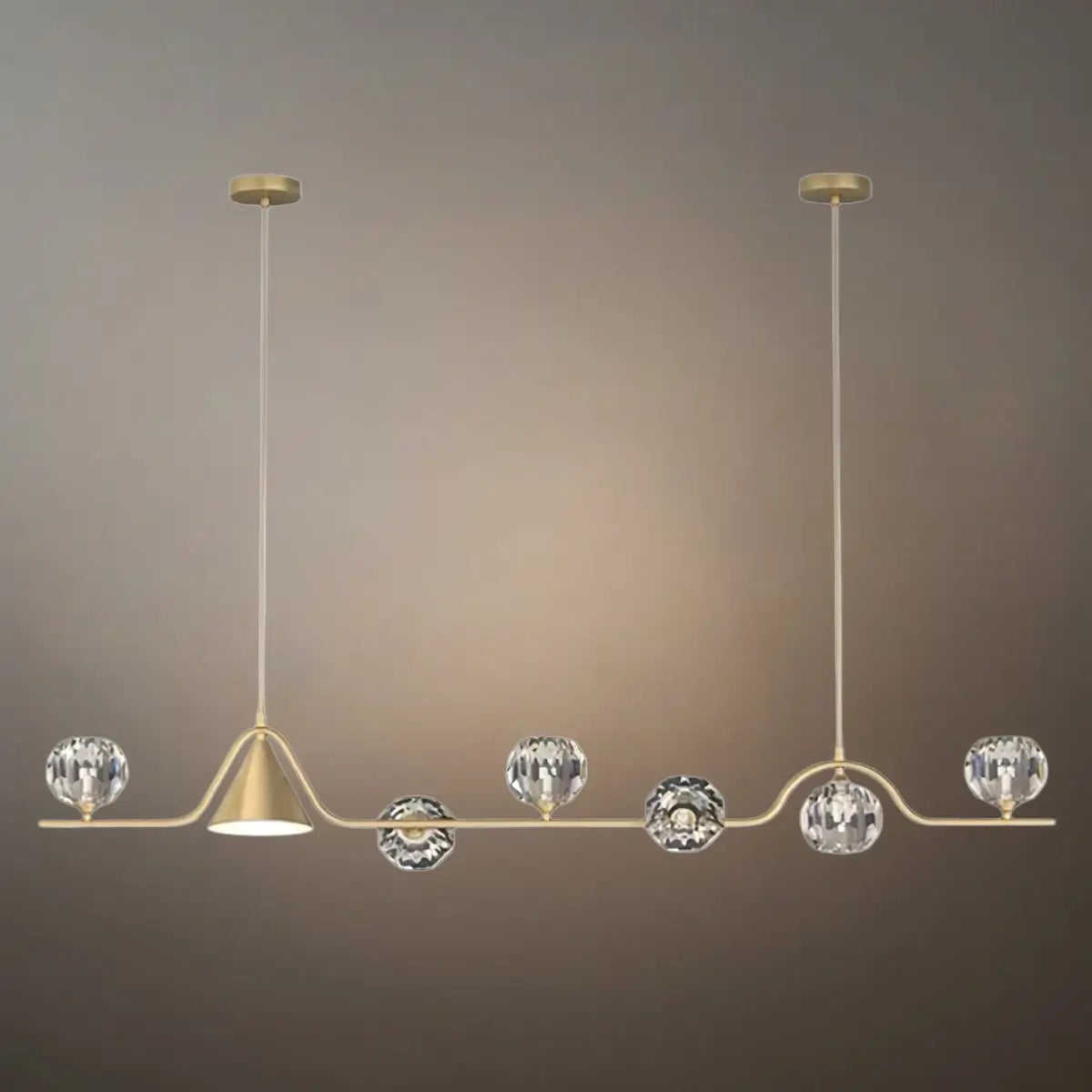 Modern Nordic Pendant Light — Brass & Glass Gold White