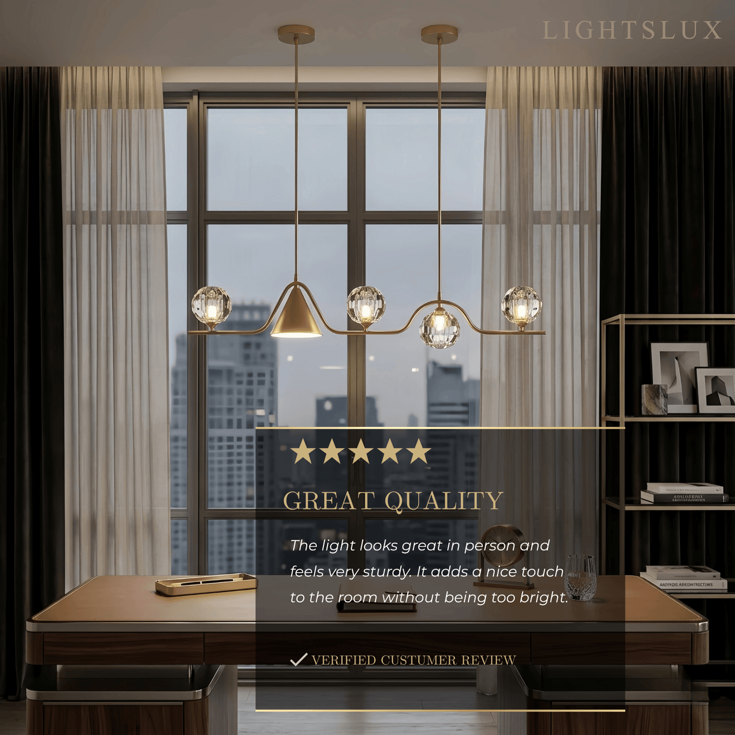 Modern Nordic Pendant Light — Brass & Glass Gold White