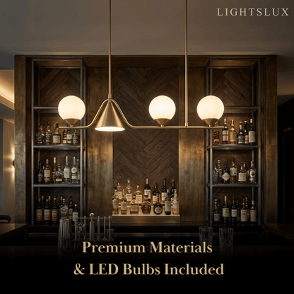 Modern Nordic Pendant Light — Brass & Glass Gold White