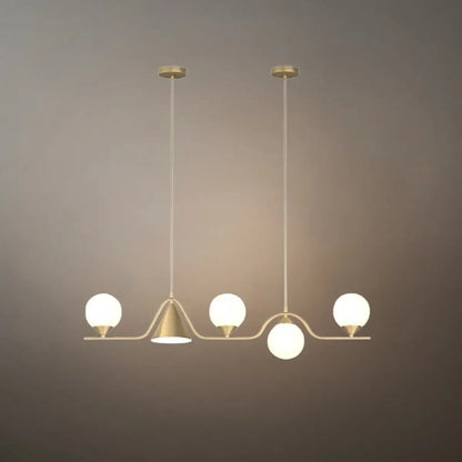 Modern Nordic Pendant Light — Brass & Glass Gold White