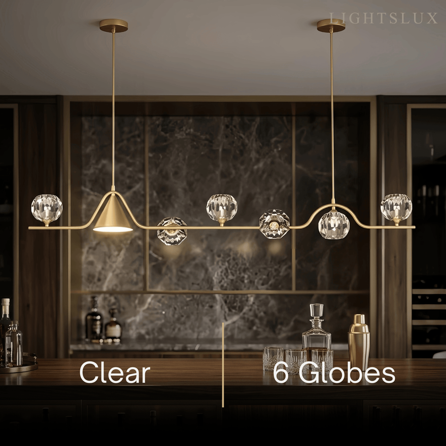 Modern Nordic Pendant Light — Brass & Glass Gold White