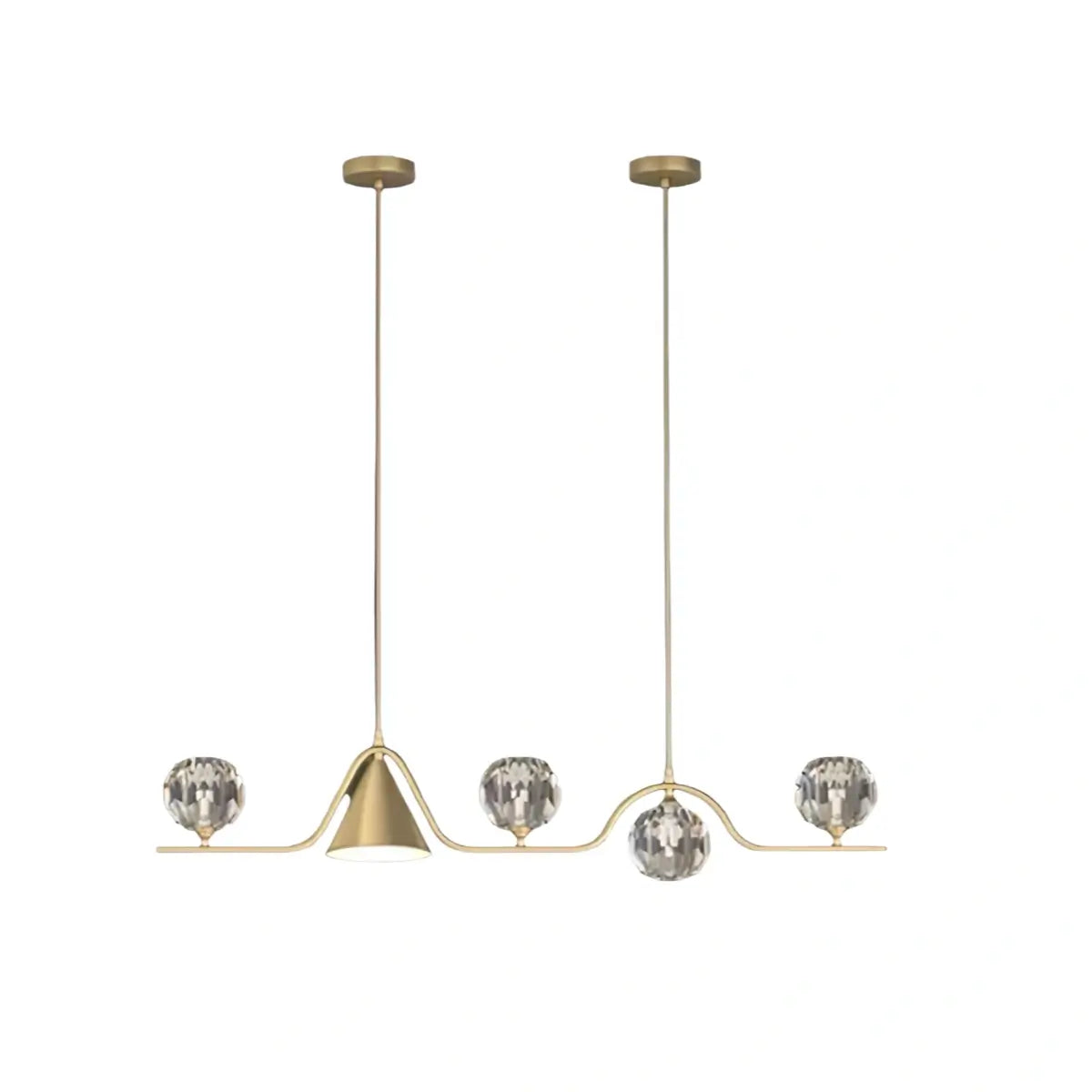 Modern Nordic Pendant Light — Brass & Glass Gold White