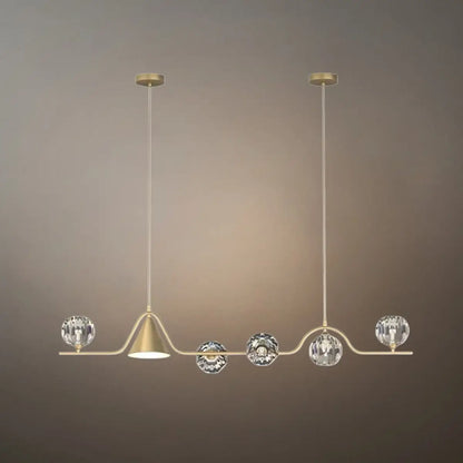 Modern Nordic Pendant Light — Brass & Glass Gold White