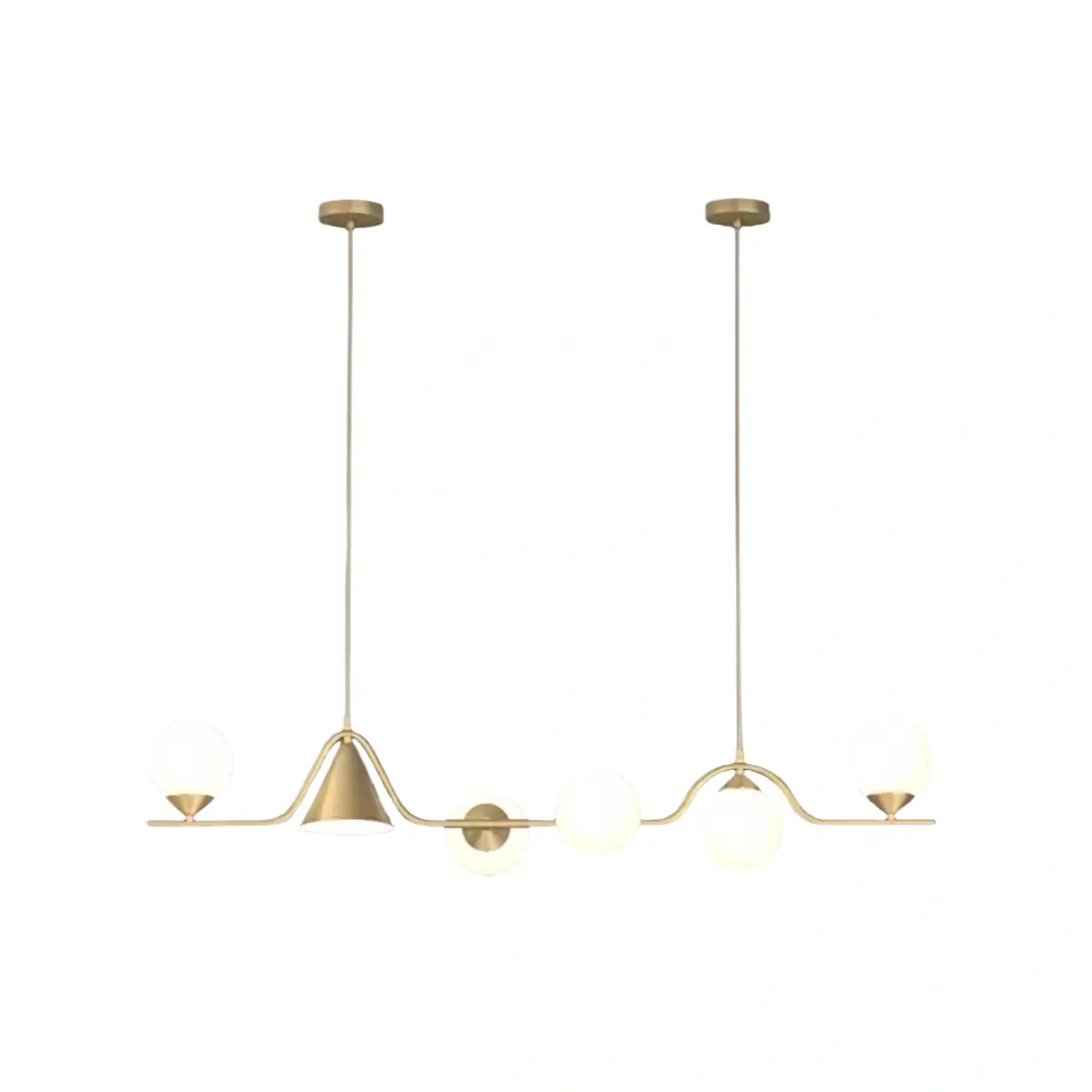 Modern Nordic Pendant Light — Brass & Glass Gold White