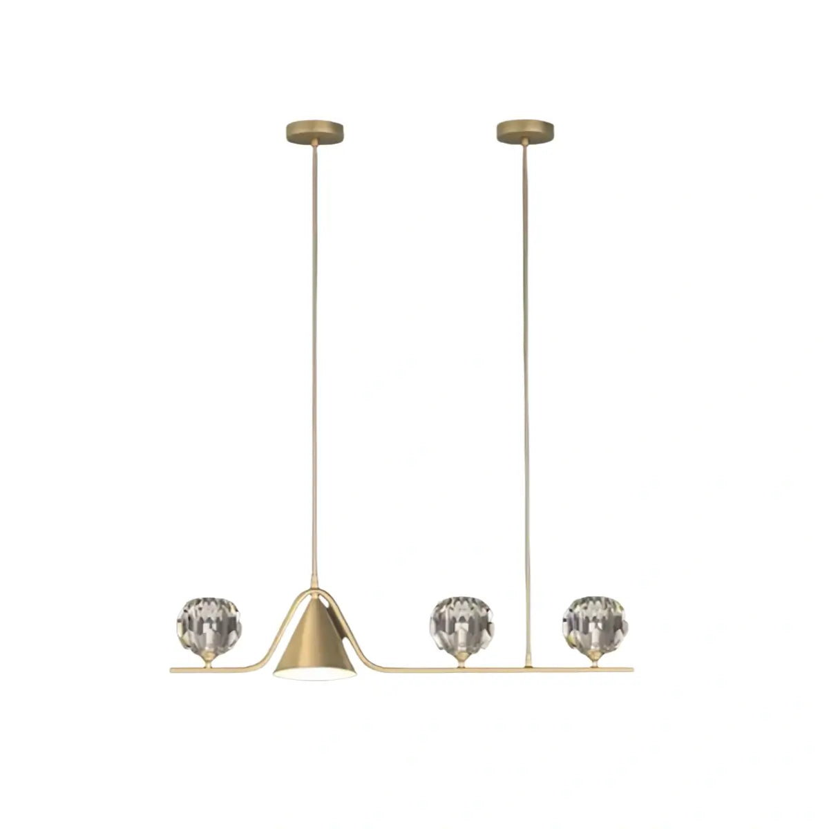 Modern Nordic Pendant Light — Brass & Glass Gold White