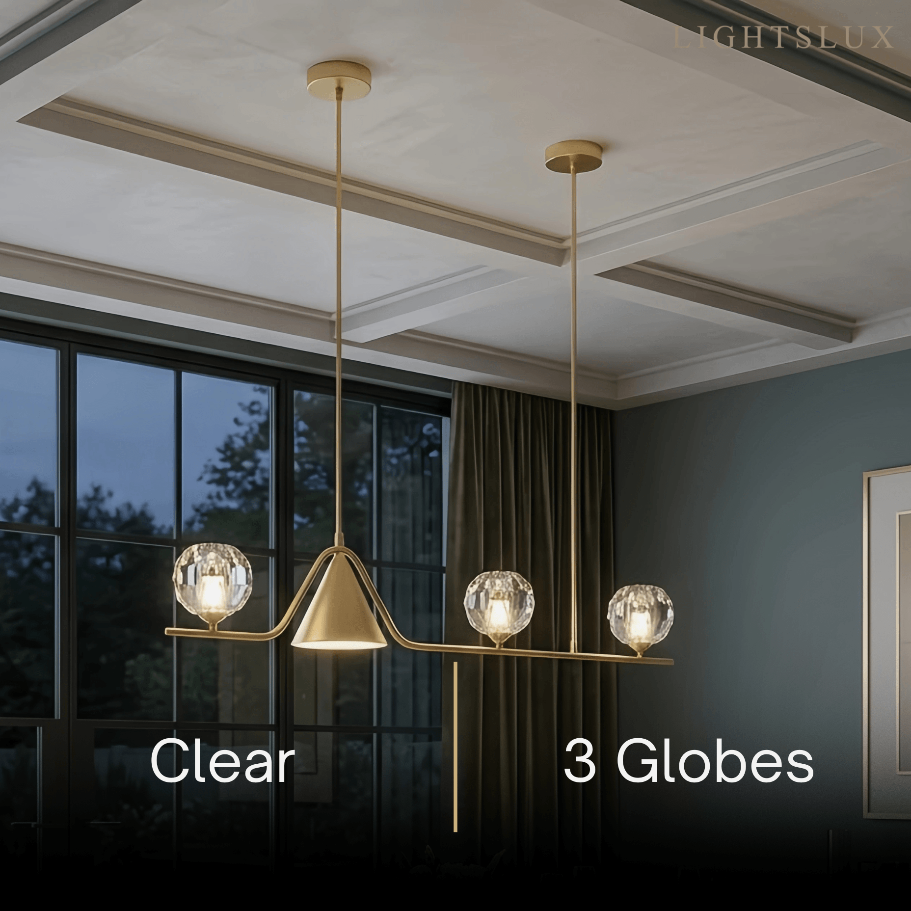 Modern Nordic Pendant Light — Brass & Glass Gold White