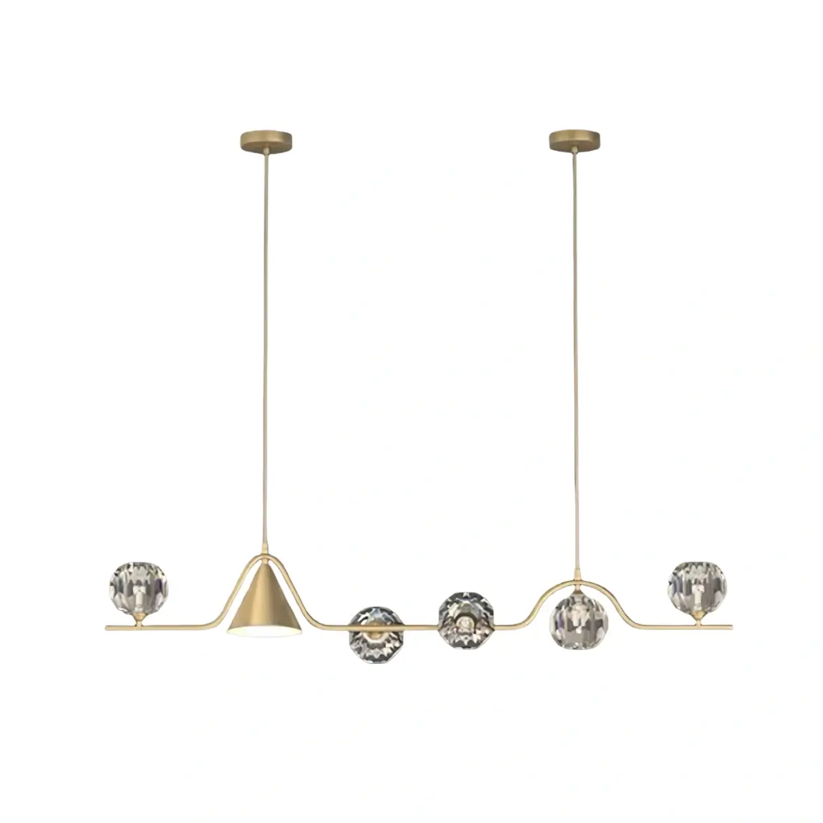 Modern Nordic Pendant Light — Brass & Glass Gold White