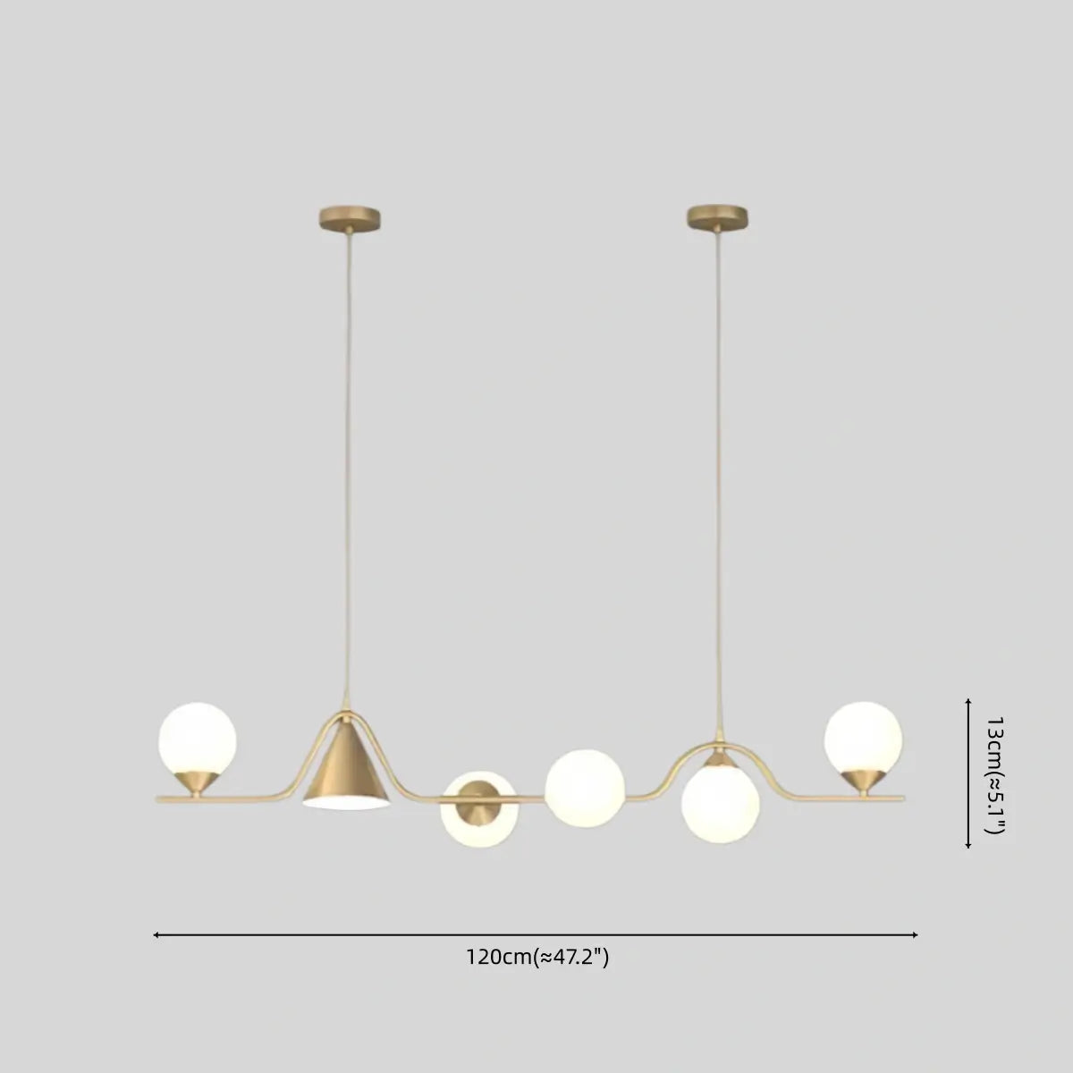 Modern Nordic Pendant Light — Brass & Glass Gold White