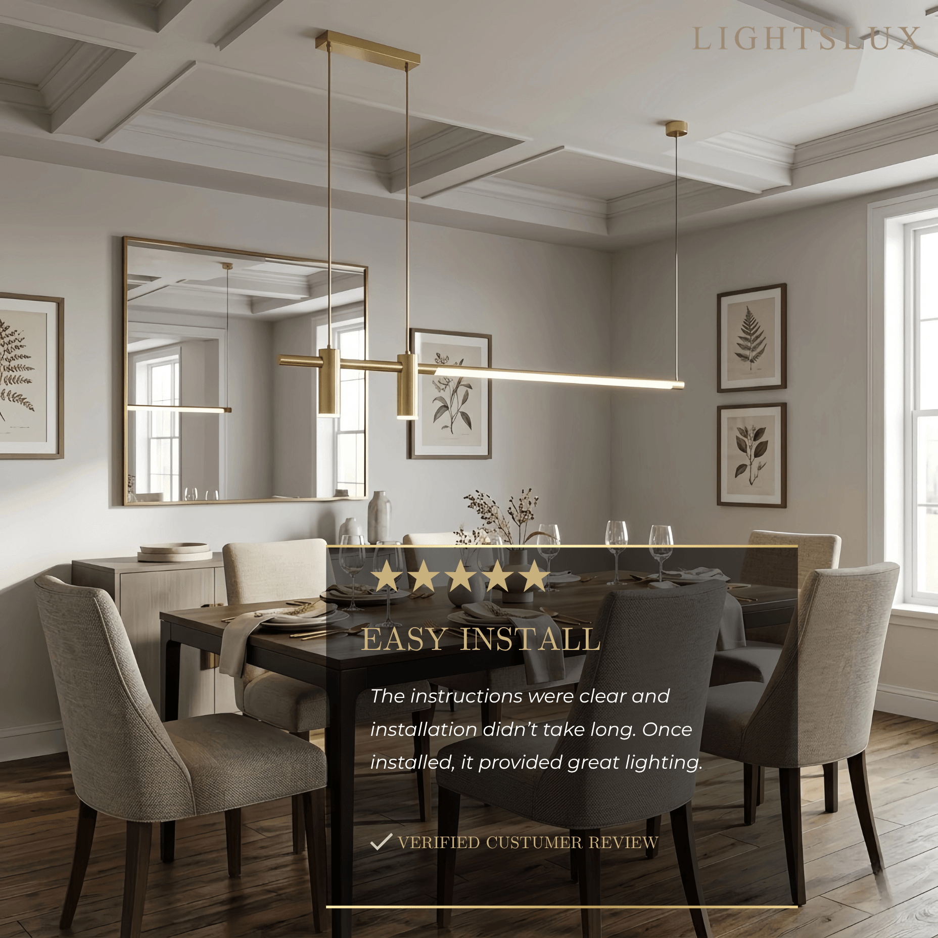 Modern Minimalist Pendant Light — Brass Gold