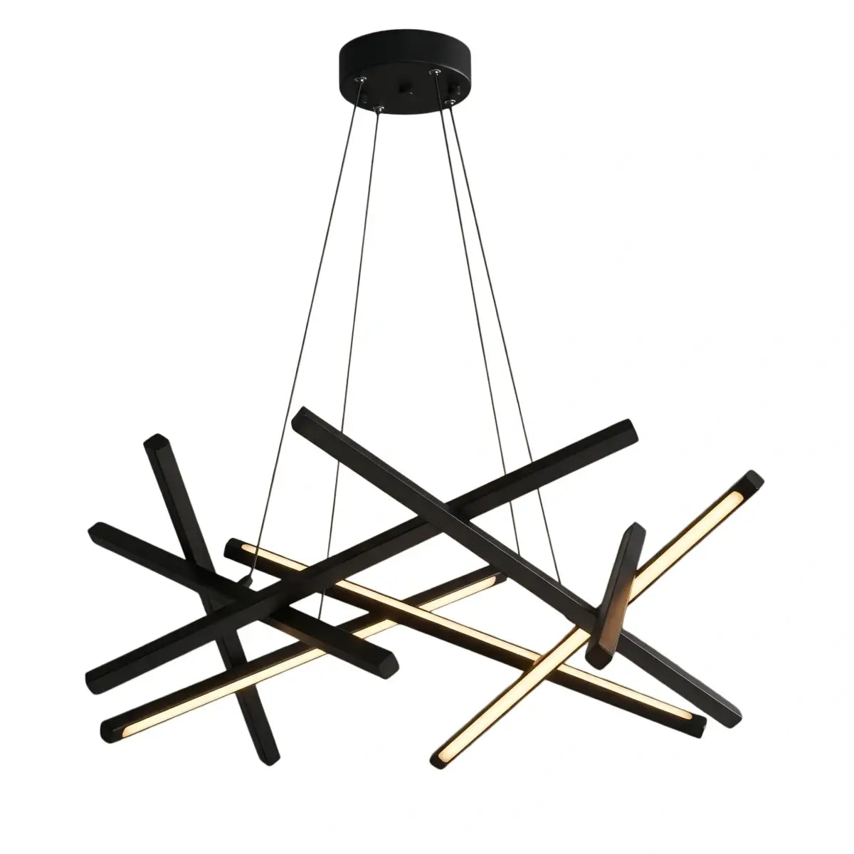 Minimalist Chandelier — Iron & Acrylic Black
