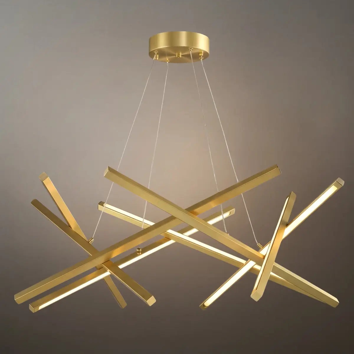 Minimalist Chandelier — Iron & Acrylic Black