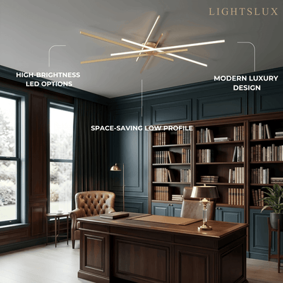 Modern Luxury Semi-Flush Mount Ceiling Light — Brass & Silicone Gold