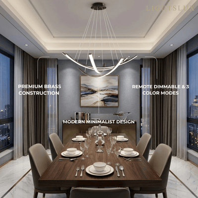 Modern Minimalist Chandelier — Brass Gold