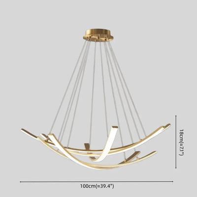 Modern Minimalist Chandelier — Brass Gold