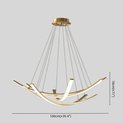 Modern Minimalist Chandelier — Brass Gold