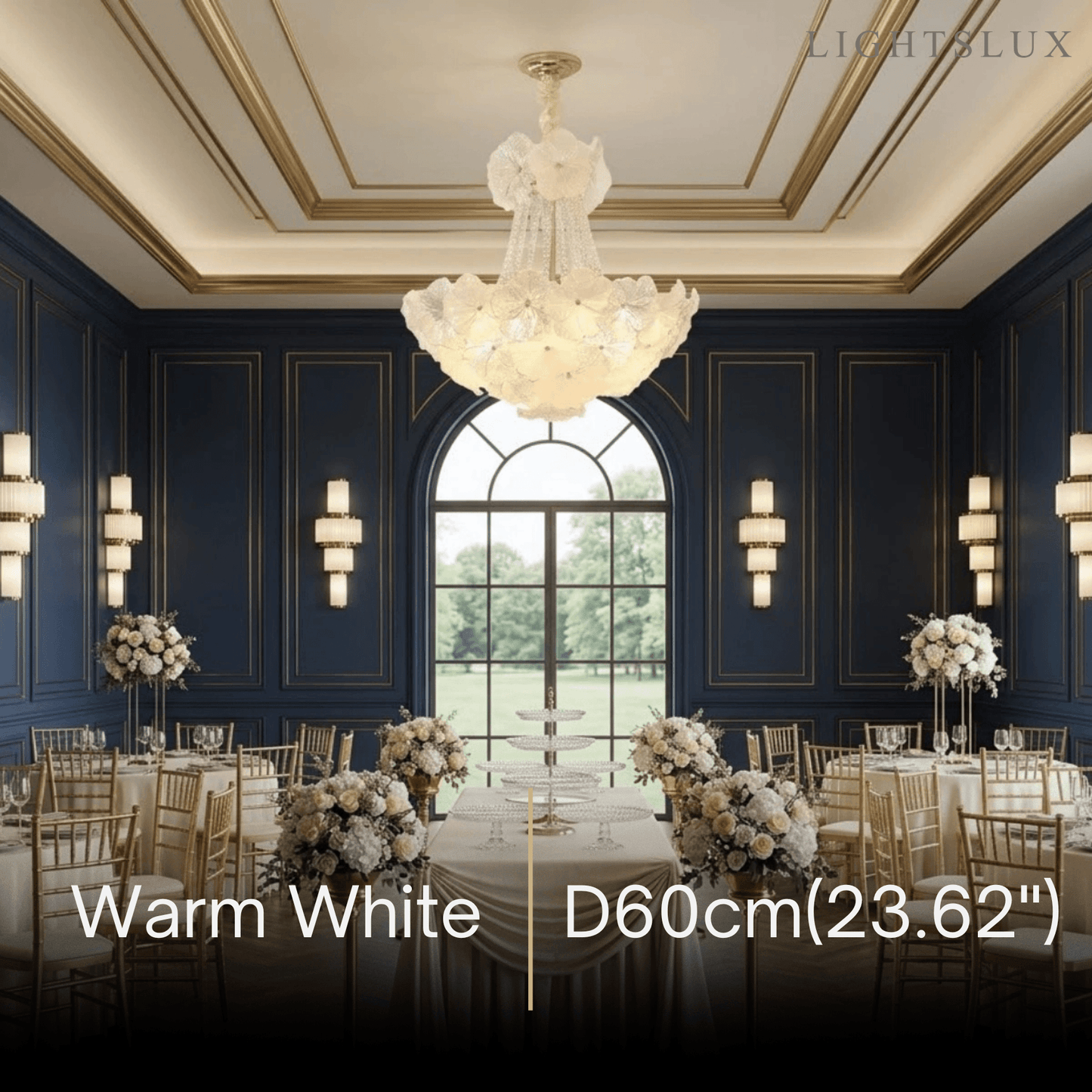 Elegant Crystal Chandelier -- Iron & Glass