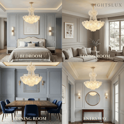 Elegant Crystal Chandelier -- Iron & Glass