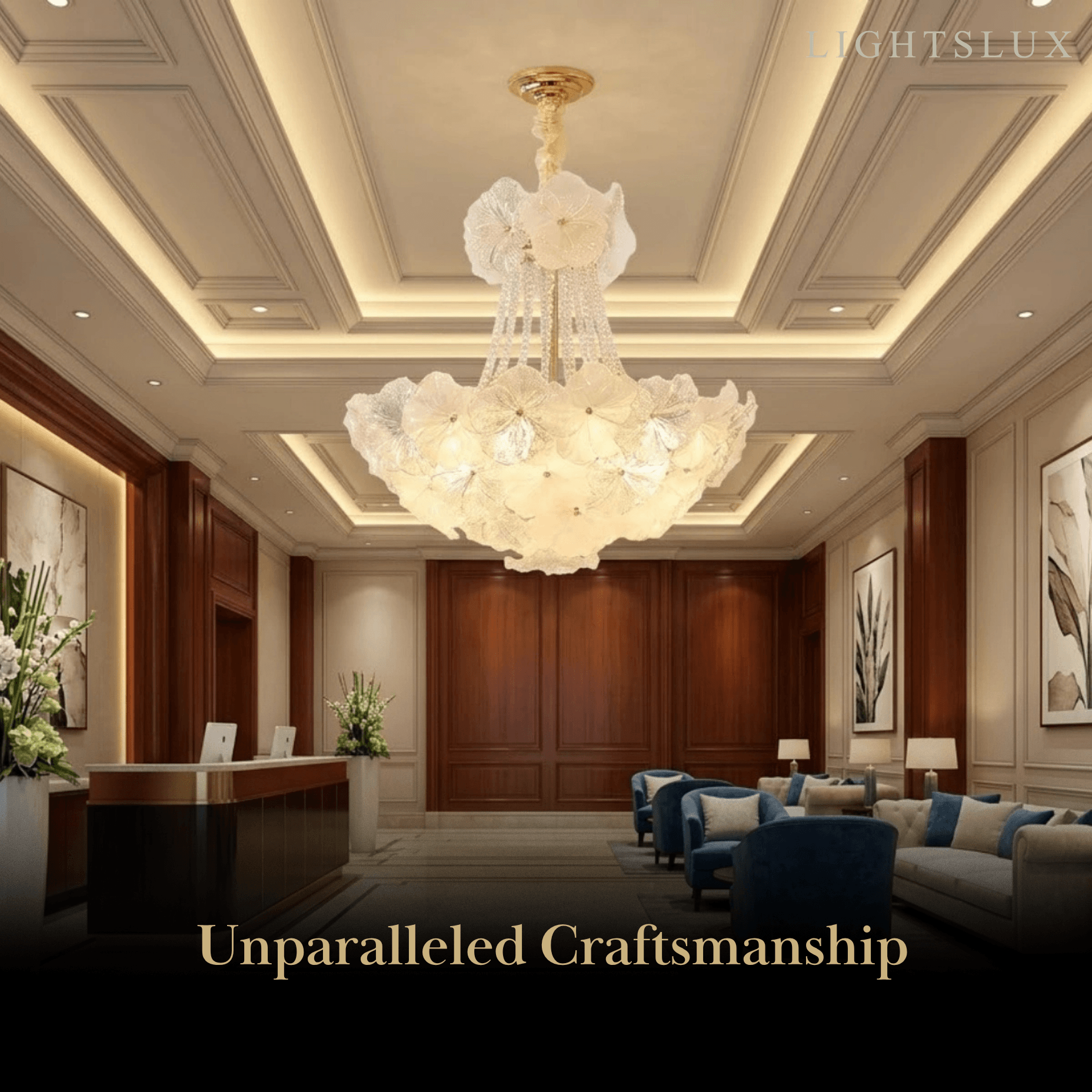 Elegant Crystal Chandelier -- Iron & Glass