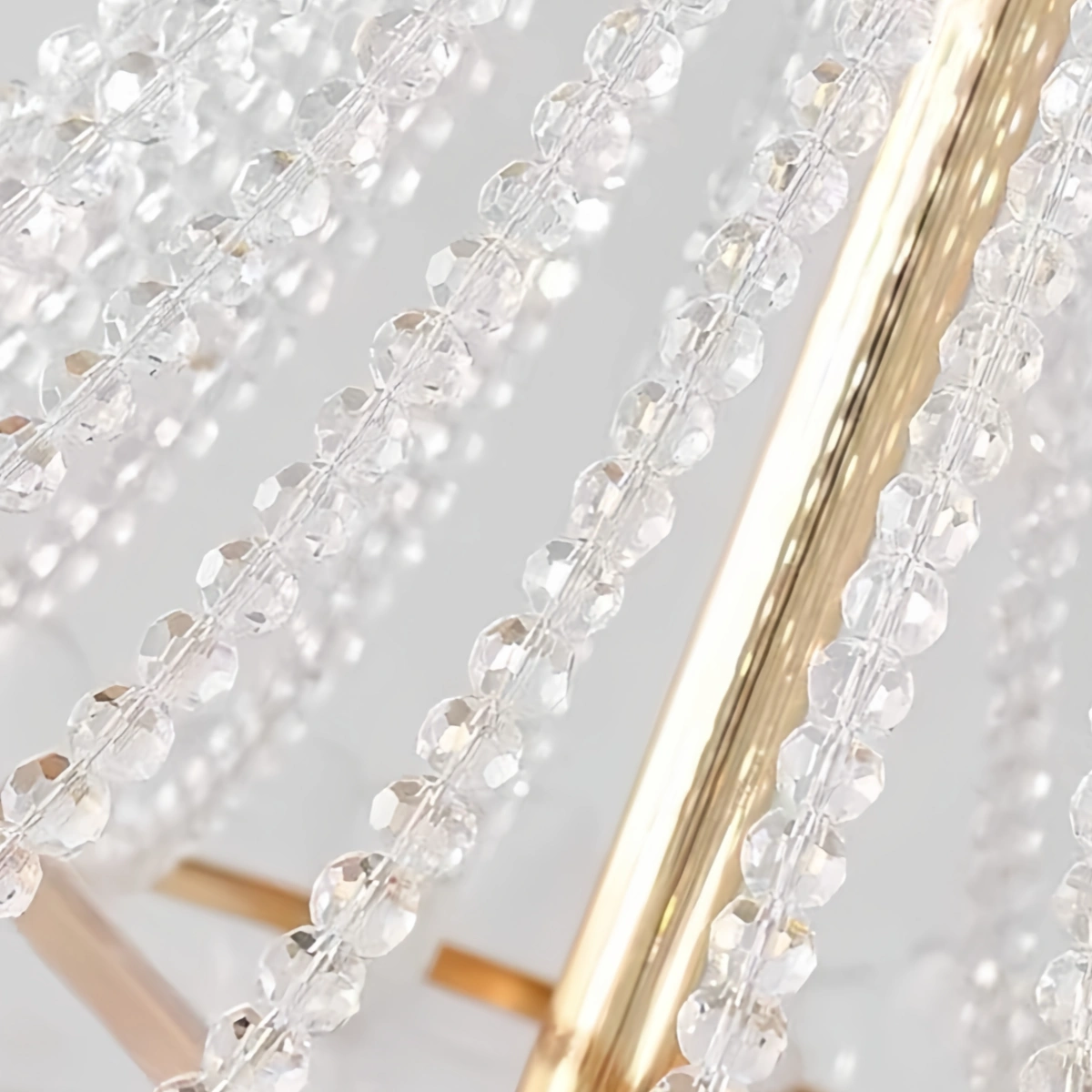 Excelis Elegant Crystal Chandelier -- Iron & Glass for Dining Room Living Room