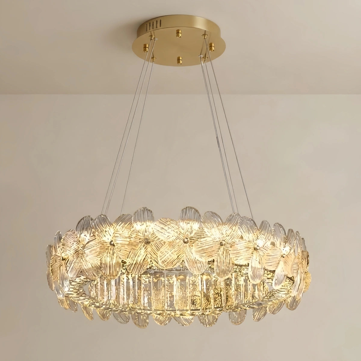 Excelis Modern Luxury Crystal Chandelier -- Stainless Steel & Glass for Living Room
