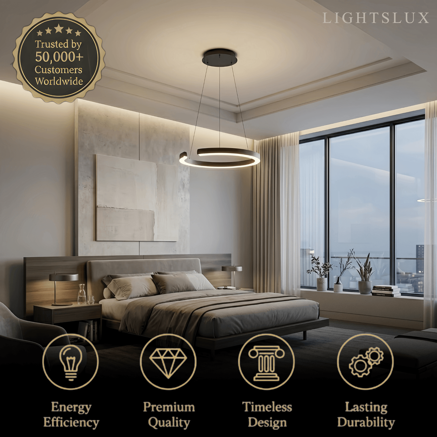 Sandora Modern Multi-Ring Chandelier 