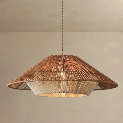 Natural Hemp Rope Pendant Light --  Linen+Beige/Red Color for Dining Room