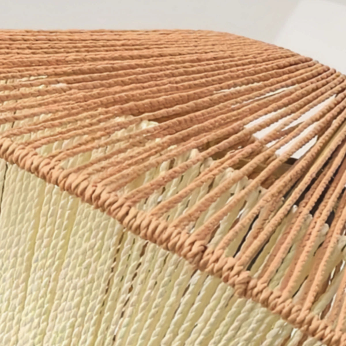 Zenno Natural Hemp Rope Pendant Light --  Linen+Beige/Red Color for Dining Room