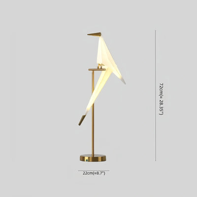 Vivara Nordic Table Lamp – Bird Crane Metal Black/Gold for Living Room / Bedroom