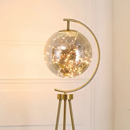 Velora Modern Glass Ball Tripod Floor Lamp with Tray