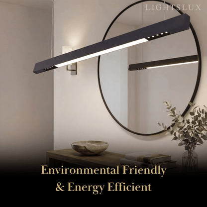 Modern Linear Pendant Light -- Aluminum PMMA Black or White