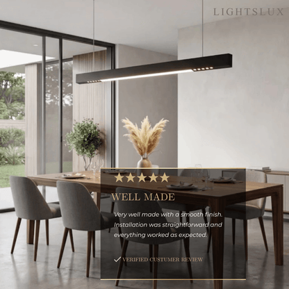 Modern Linear Pendant Light -- Aluminum PMMA Black or White