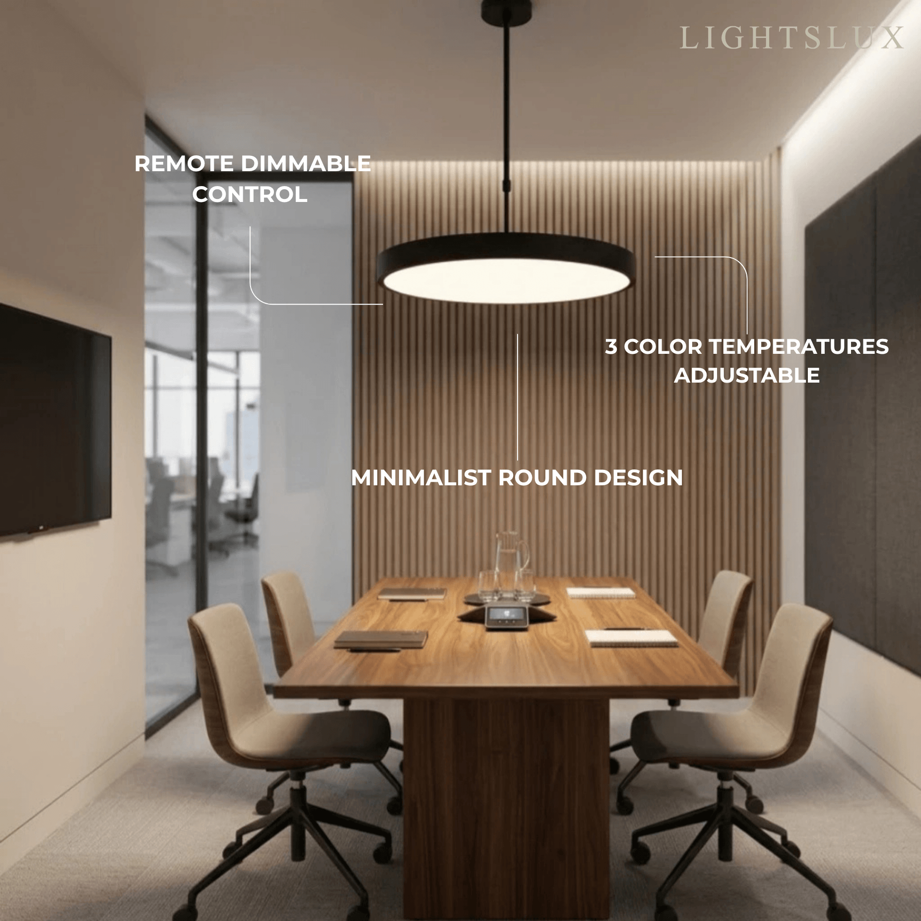 Modern Round Pendant Light -- Iron Acrylic Black or White