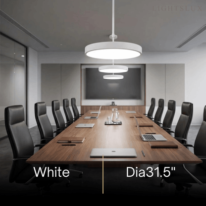 Modern Round Pendant Light -- Iron Acrylic Black or White