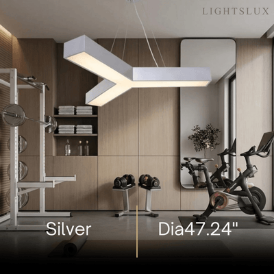 Modern Y-Shaped Pendant Light -- Aluminum Black White Silver