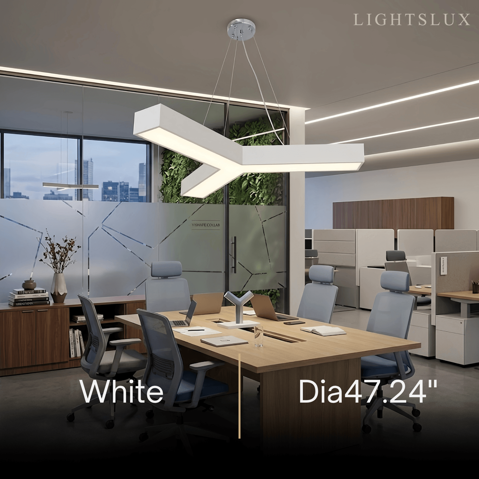 Modern Y-Shaped Pendant Light -- Aluminum Black White Silver