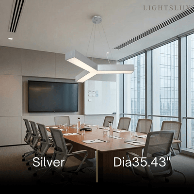 Modern Y-Shaped Pendant Light -- Aluminum Black White Silver
