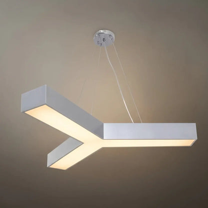 Modern Y-Shaped Pendant Light -- Aluminum Black White Silver