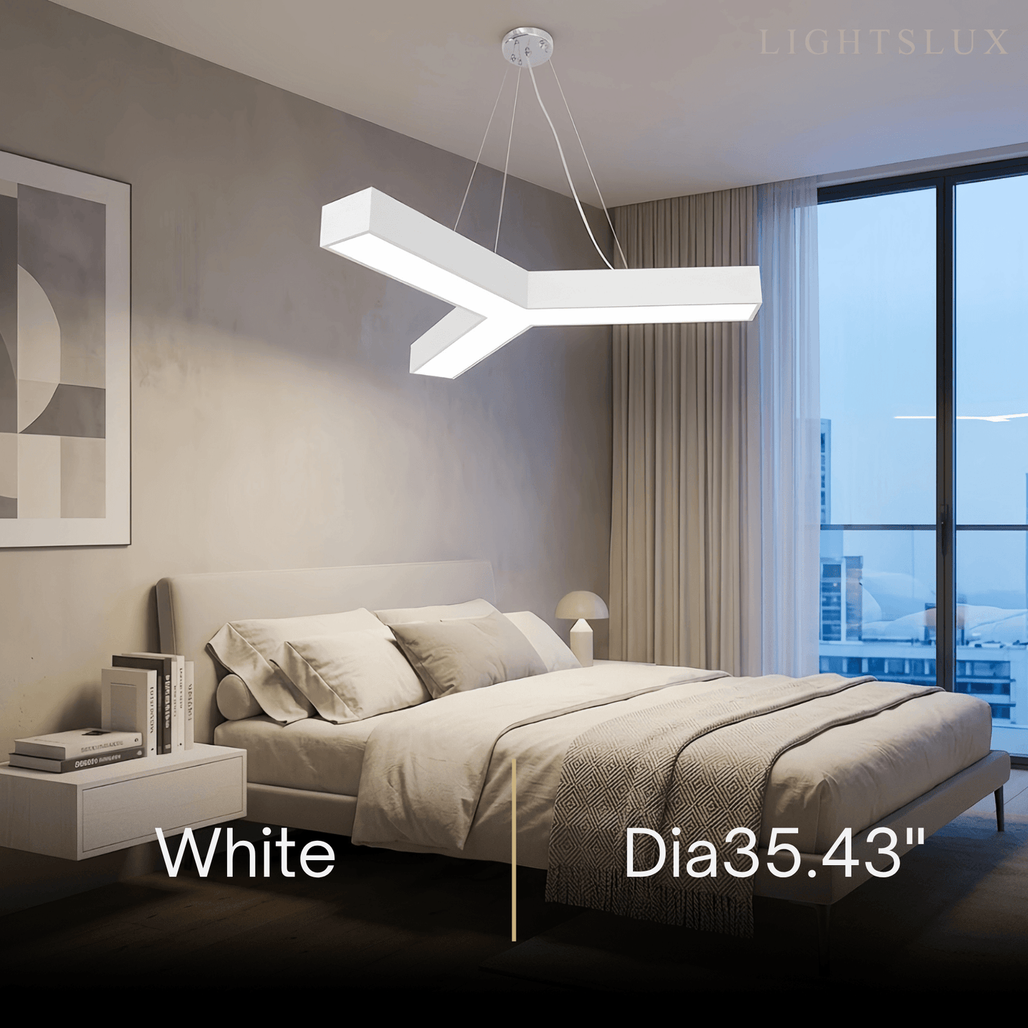 Modern Y-Shaped Pendant Light -- Aluminum Black White Silver