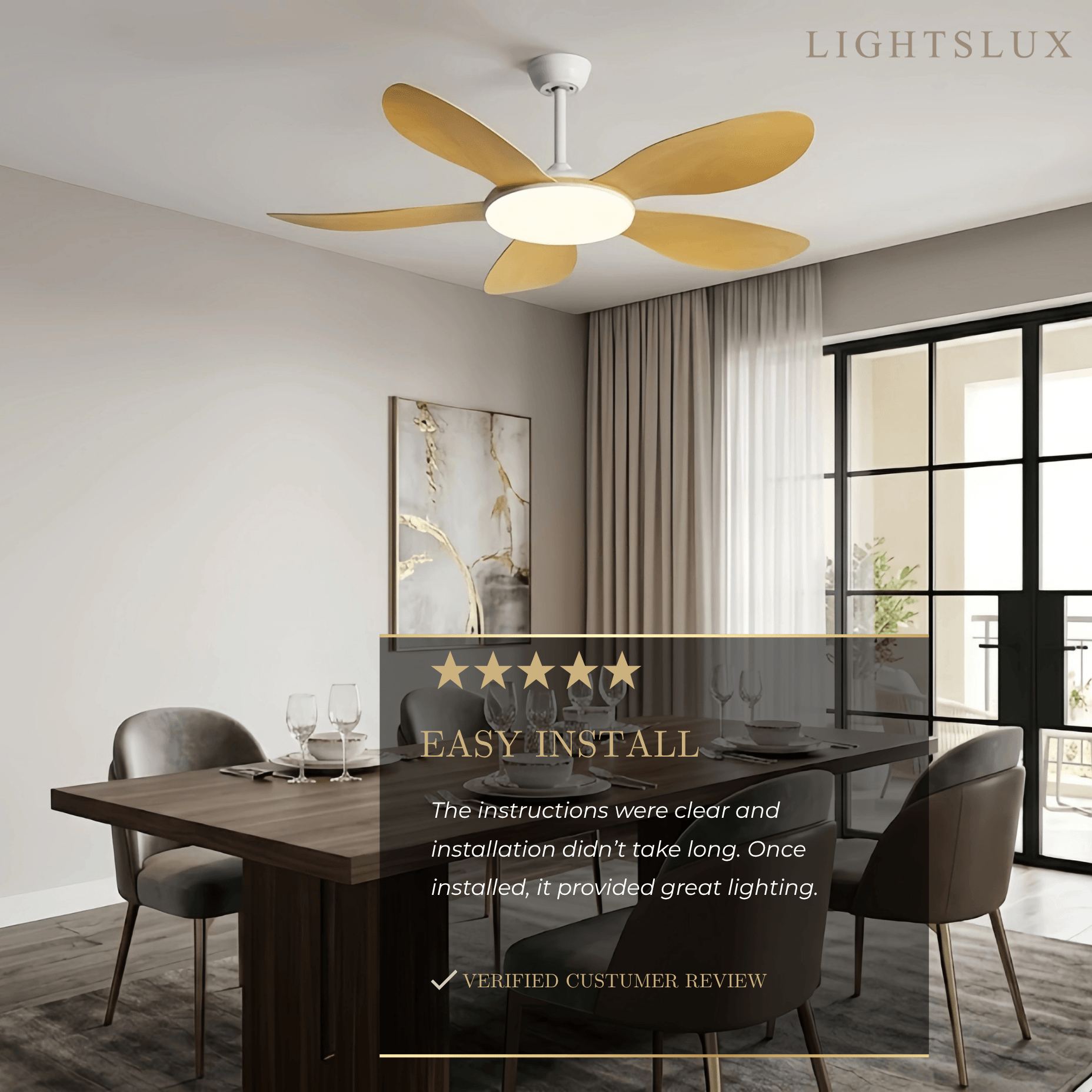 Zenno Modern Ceiling Fan Light 