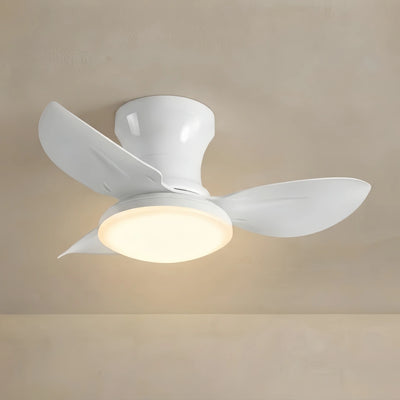 Vivara Modern Ceiling Fan Light —  White Flush Mount with LED for Bedroom