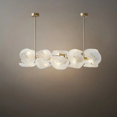 Elegant Petal Glass Chandelier -- Round or Linear