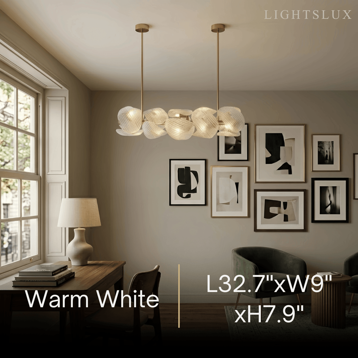 Elegant Petal Glass Chandelier -- Round or Linear