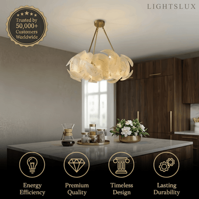 Elegant Petal Glass Chandelier -- Round or Linear