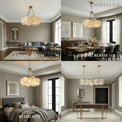 Elegant Petal Glass Chandelier -- Round or Linear