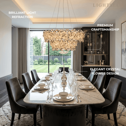 Excelis Luxury Crystal Flower Chandelier